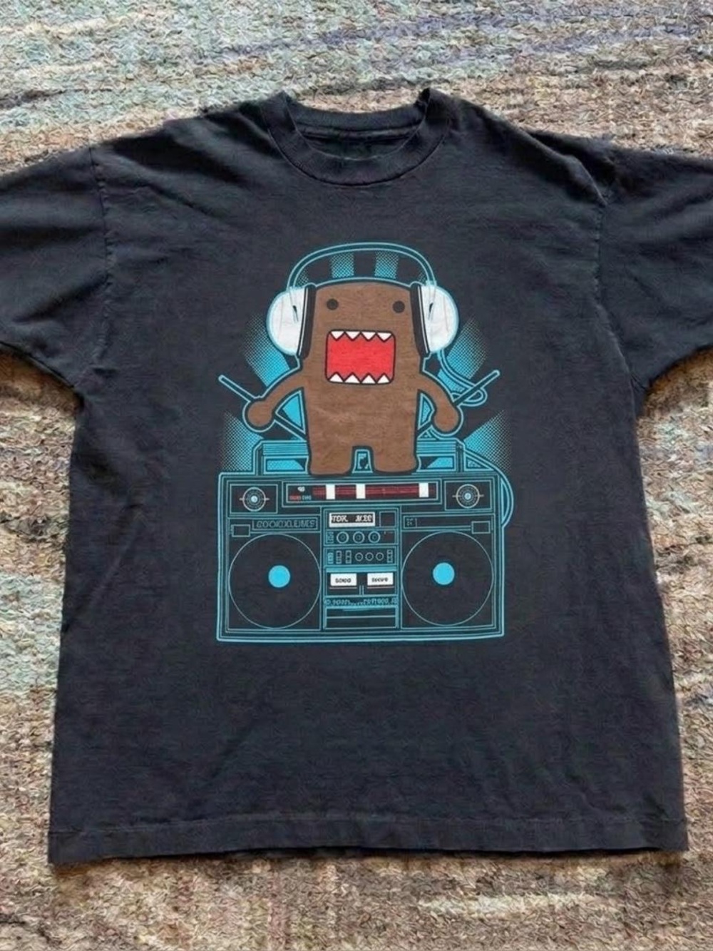 Black Domo Kun Headphones Graphic T-Shirt